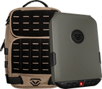 Portable biometric safe and tactical backpack bundle with rugged design