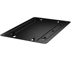 Black steel mounting plate for biometric safe, textured finish, multiple mounting holes