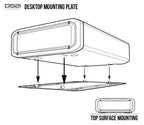 Line drawing of a safe with desktop mounting plate for secure top surface installation.