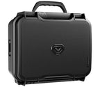 Black portable security safe with textured surface and carry handle