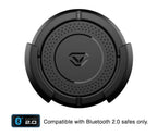Round black Bluetooth 2.0 safe accessory with compatibility label, isolated on white background.