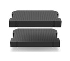 Two black customizable foam inserts with grid pattern for safe or security case interior.