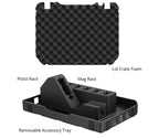 Accessory kit with lid crate foam, removable tray, pistol rack and mag rack for gun safe.