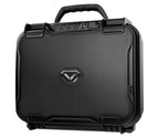Black biometric portable safe with keypad and textured exterior, featuring rugged construction