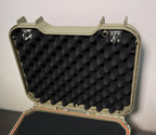 Open protective case with foam interior, secure latches, and weather-resistant seal.