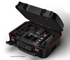 Black lockable hard case with customizable foam insert for organizing valuables securely.