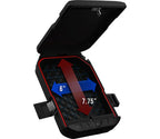 Open black biometric safe with interior dimensions labeled 6 by 7.75 inches.