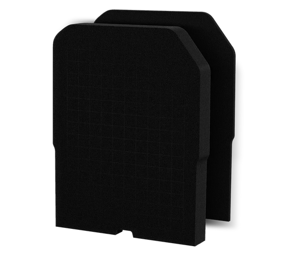 Black customizable foam inserts for safe interior organization, isolated on white background.