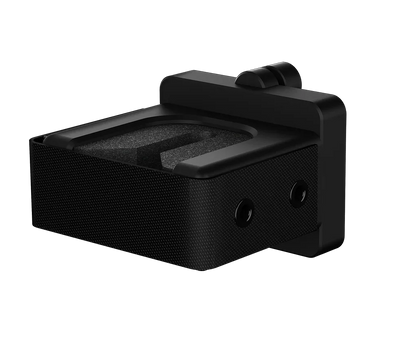 Black safe mounting bracket with textured surface for secure storage solutions